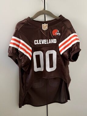 NFL Cleveland Browns dog large  Brown Jersey with Orange & White Stripes